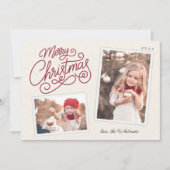 Sneeuwval Script 2 Foto Momentopname Feestdagenkaart (Voorkant)