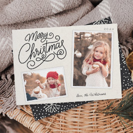 Sneeuwval Script 2 Foto Momentopname Feestdagenkaart