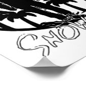 Sneeuwval Sunset Chopper Zwart Witte Sticker Poster (Hoek)
