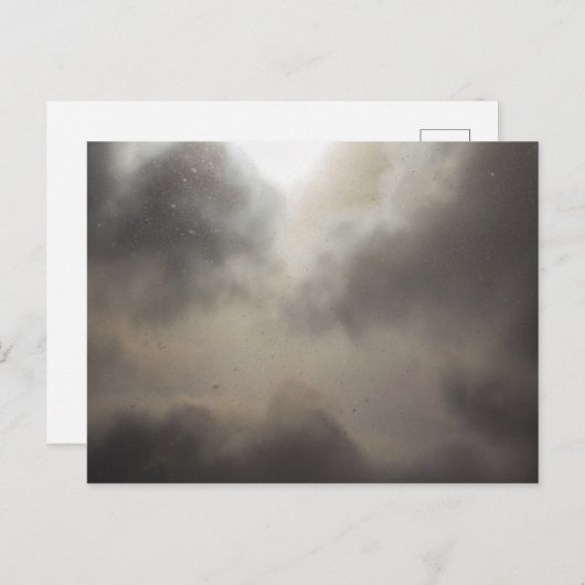 Sneeuwval tijdens een gedeeltelijk troebele dag briefkaart (Voorkant / Achterkant)