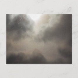 Sneeuwval tijdens een gedeeltelijk troebele dag briefkaart