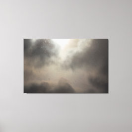 Sneeuwval tijdens een gedeeltelijk troebele dag canvas afdruk