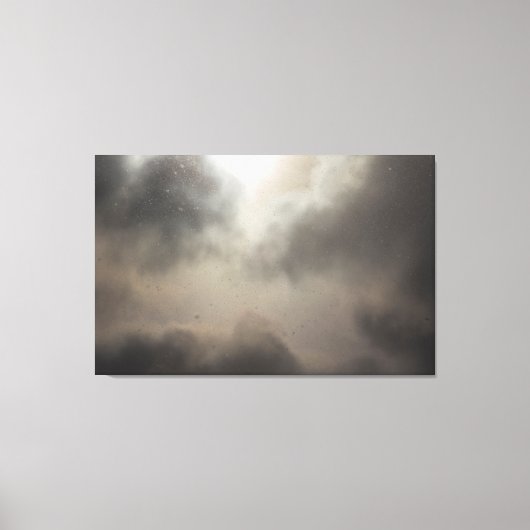 Sneeuwval tijdens een gedeeltelijk troebele dag canvas afdruk (Voorkant)