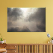 Sneeuwval tijdens een gedeeltelijk troebele dag canvas afdruk (Insitu (Woonkamer))