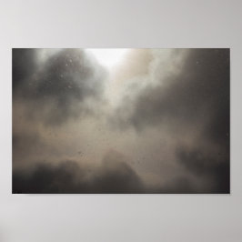 Sneeuwval tijdens een gedeeltelijk troebele dag poster