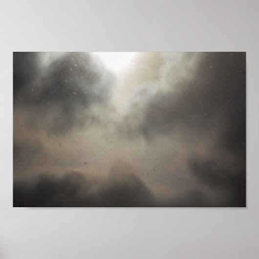 Sneeuwval tijdens een gedeeltelijk troebele dag poster (Voorkant)