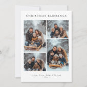 Sneeuwval Typografie Kerstzegeningen Foto Feestdagenkaart (Voorkant)