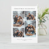 Sneeuwval Typografie Kerstzegeningen Foto Feestdagenkaart (Staand voorkant)