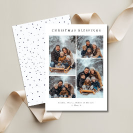 Sneeuwval Typografie Kerstzegeningen Foto Feestdagenkaart