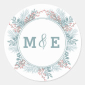 Sneeuwval Varen Winter Bruiloft Sticker (Voorkant)