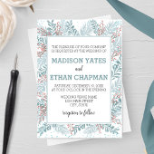 Sneeuwval varens Winter bruiloft uitnodiging