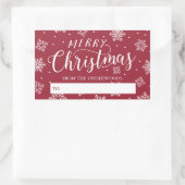 Sneeuwval Vrolijk Kerst Gepersonaliseerde Gift Lab Rechthoekige Sticker (Tas)