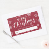 Sneeuwval Vrolijk Kerst Gepersonaliseerde Gift Lab Rechthoekige Sticker (Envelop)