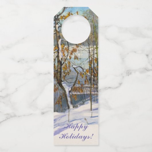 Sneeuwval Waterverf Flessenhanger (Voorkant)