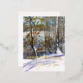 Sneeuwval Waterverf Folie Feestdagen Briefkaart (Voorkant / Achterkant)