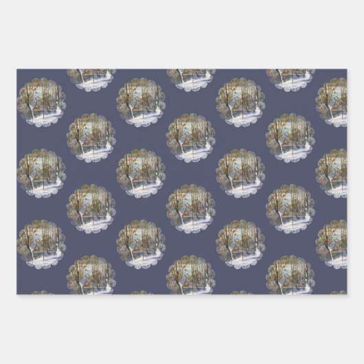 Sneeuwval Waterverf Inpakpapier Vel (Voorkant 3)