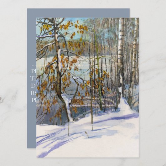 Sneeuwval Waterverf Kaart (Voorkant / Achterkant)