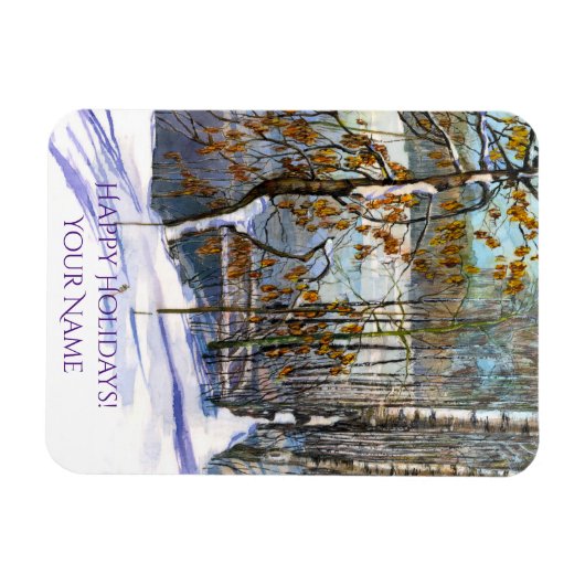 Sneeuwval Waterverf Magneet (Horizontaal)