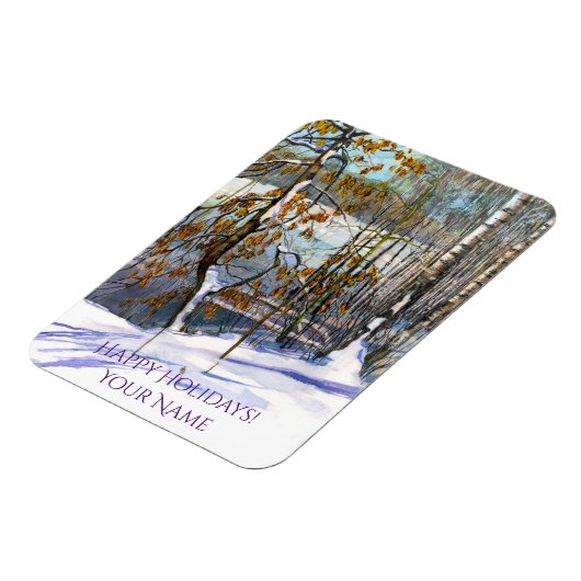 Sneeuwval Waterverf Magneet (Linkerzijde)