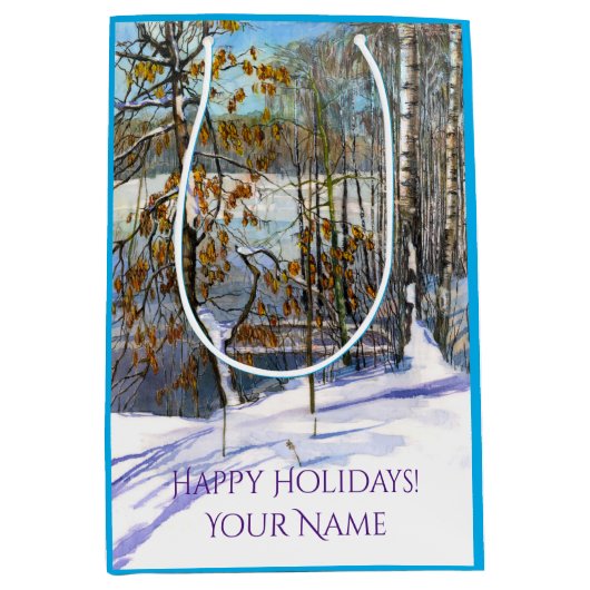 Sneeuwval Waterverf Medium Cadeauzakje (Voorkant)