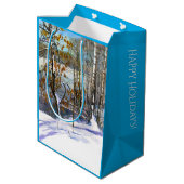 Sneeuwval Waterverf Medium Cadeauzakje (Achterkant Gekanteld)