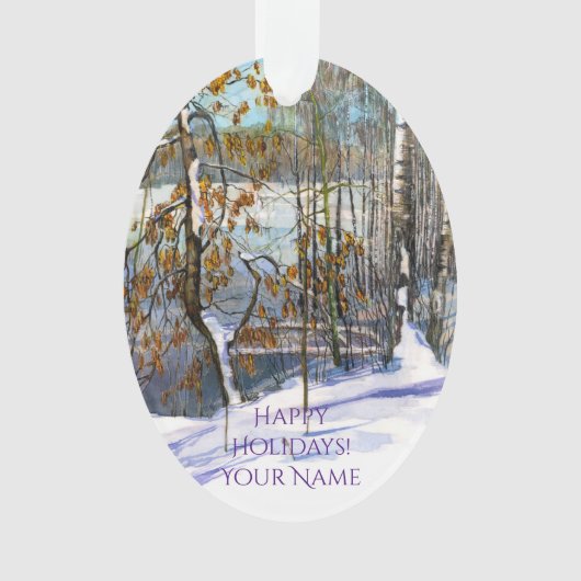 Sneeuwval Waterverf Ornament (voorkant)