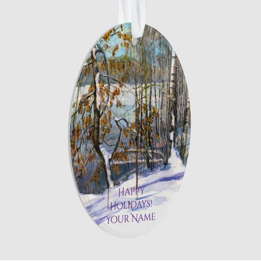 Sneeuwval Waterverf Ornament (voorkant)