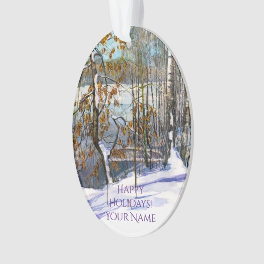 Sneeuwval Waterverf Ornament (voorkant)