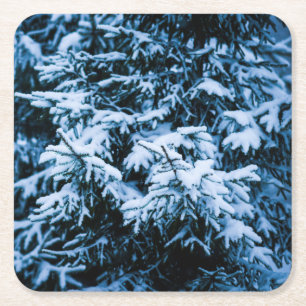 Sneeuwval Winter Kerstboom Kartonnen Onderzetters