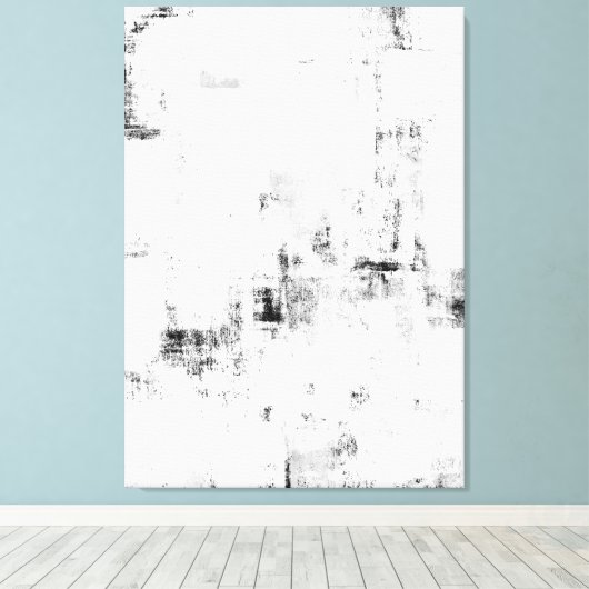 'Sneeuwval' Zwart-wit Abstracte kunst Canvas Afdruk (Insitu (Houten vloer))