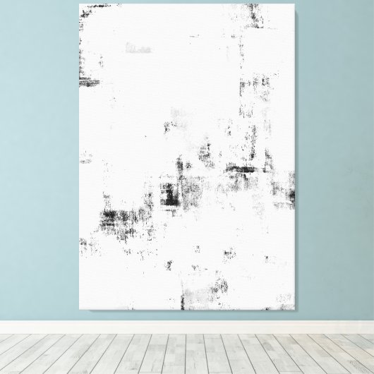 'Sneeuwval' Zwart-wit Abstracte kunst Canvas Afdruk (Insitu (Houten vloer))