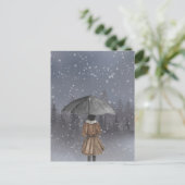 Sneeuwvalmeisje Briefkaart (Staand voorkant)