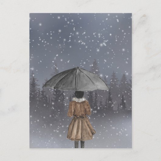 Sneeuwvalmeisje Briefkaart (Voorkant)