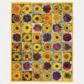 Sneeuwvanger Zonnebloemen Fleece Deken (Voorkant)