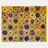 Sneeuwvanger Zonnebloemen Fleece Deken (Voorkant (Horizontaal))