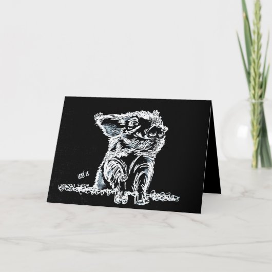 sneeuwvarken feestdagen kaart (Voorkant)