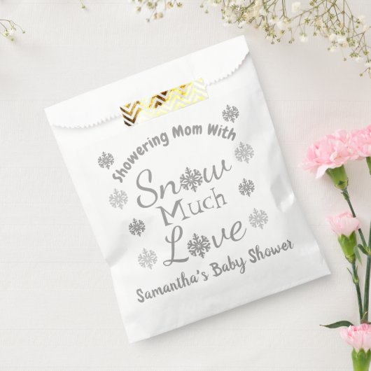 Sneeuwveel-liefdesBaby shower Bedankzakje (Gezegeld)