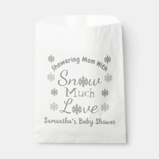 Sneeuwveel-liefdesBaby shower Bedankzakje (Voorkant)