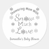 Sneeuwveel-liefdesBaby shower Ronde Sticker (Voorkant)