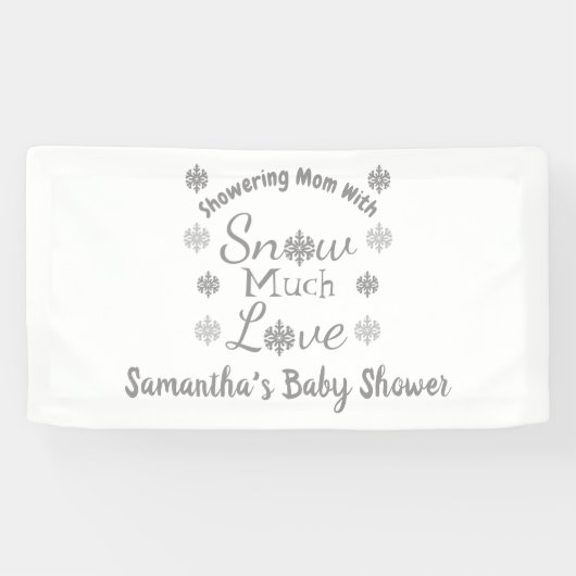 Sneeuwveel-liefdesBaby shower Spandoek (Horizontaal)