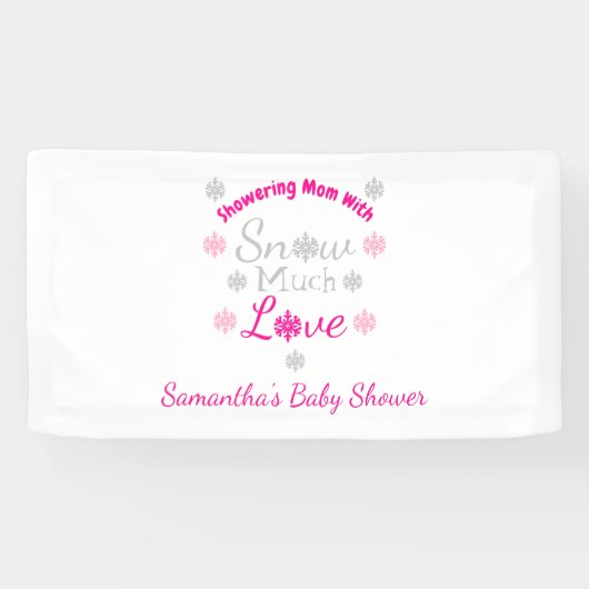 Sneeuwveel-liefdesBaby shower Spandoek (Horizontaal)