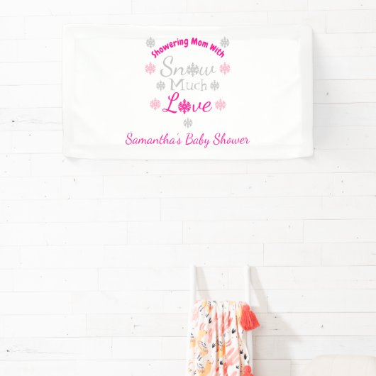 Sneeuwveel-liefdesBaby shower Spandoek (Insitu)