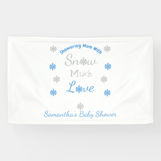 Sneeuwveel-liefdesBaby shower Spandoek (Horizontaal)