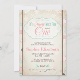 Sneeuwveel vun Winter Birthday Invite Kaart