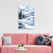 Sneeuwveld Blauwe Canvas Print (Insitu (Woonkamer))