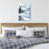 Sneeuwveld Blauwe Canvas Print (Insitu (Slaapkamer))