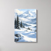 Sneeuwveld Blauwe Canvas Print (Voorkant)