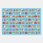 Sneeuwvenster Wereldbol Aangepast drie fotosjabloo Inpakpapier Vel (Voorkant 3)