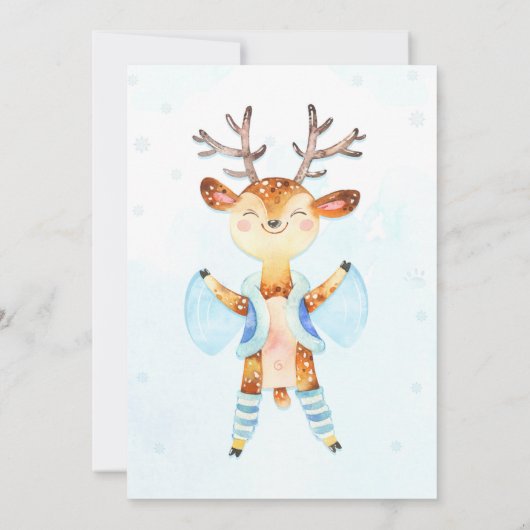 Sneeuwverjaardagsuitnodiging Uitnodiging voor wint (Achterkant)