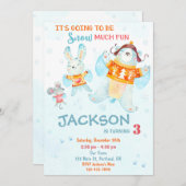 Sneeuwverjaardagsuitnodiging Uitnodiging voor wint (Voorkant / Achterkant)